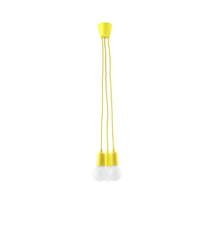 3 Light Ceiling Cluster Pendant Yellow - 1
