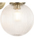 Afton Wall Light 20cm Acorn Ribbed Glass 1 x E27 Antique Brass/Clear-7
