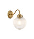Afton Wall Light 20cm Acorn Ribbed Glass 1 x E27 Brass/Clear-1