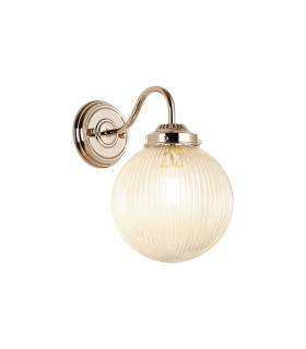 Afton Wall Light 20cm Acorn Ribbed Glass 1 x E27 French Gold/Clear-1