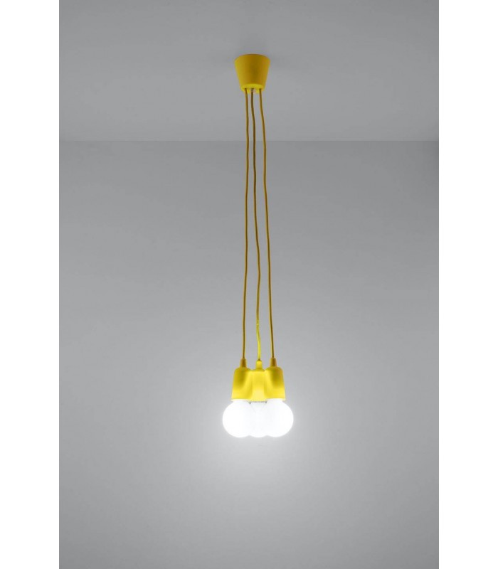 3 Light Ceiling Cluster Pendant Yellow - 3