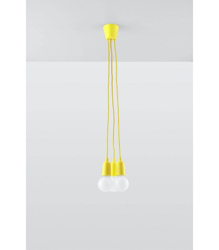 3 Light Ceiling Cluster Pendant Yellow - 4