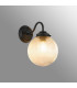 Afton Wall Light 20cm Acorn Ribbed Glass 1 x E27 Satin Black/Clear-3