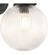 Afton Wall Light 20cm Acorn Ribbed Glass 1 x E27 Satin Black/Clear-6
