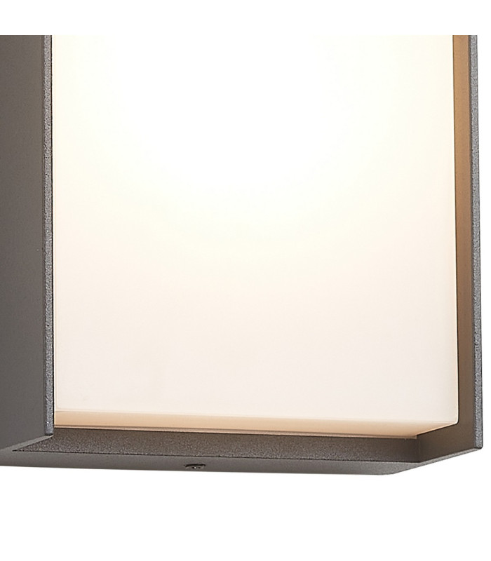 Yonkers Wall Lamp 1 x 10W LED 3000K 500lm IP65 Dark Grey/Opal -9
