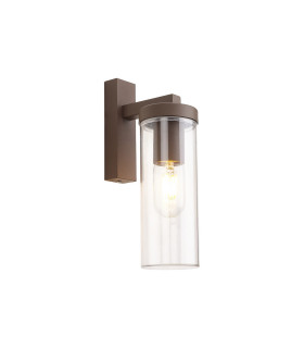 Elmira Wall Lamp 1 x E27 IP54 Dark Brown/Clear -1
