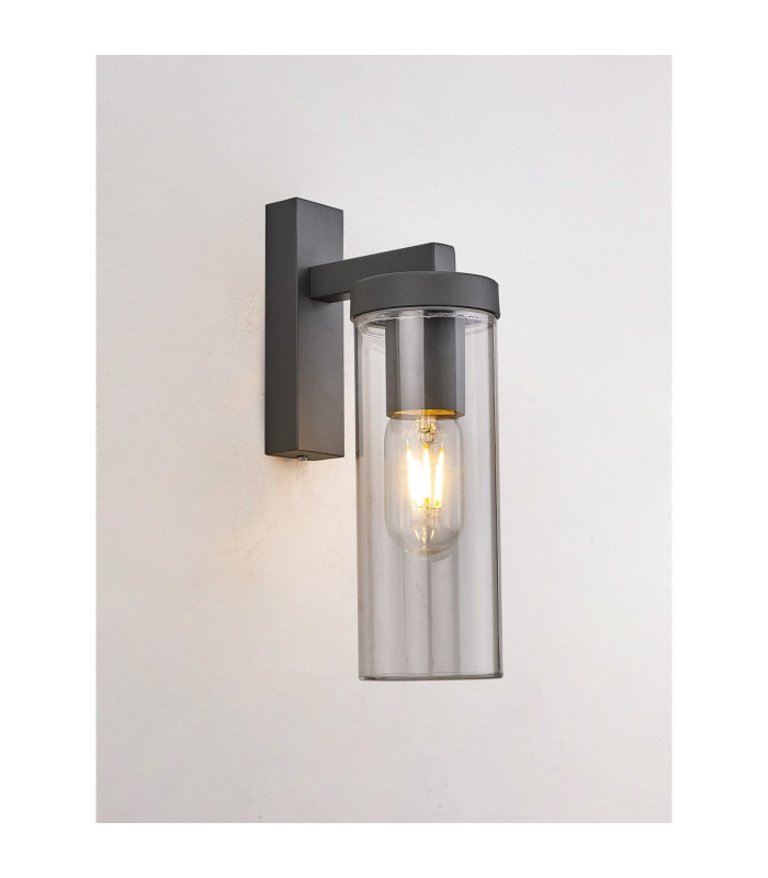 Elmira Wall Lamp 1 x E27 IP54 Dark Grey/Clear -3