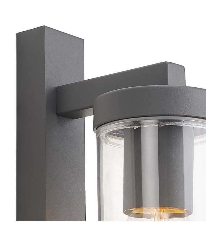 Elmira Wall Lamp 1 x E27 IP54 Dark Grey/Clear -6