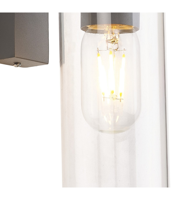 Elmira Wall Lamp 1 x E27 IP54 Dark Grey/Clear -7