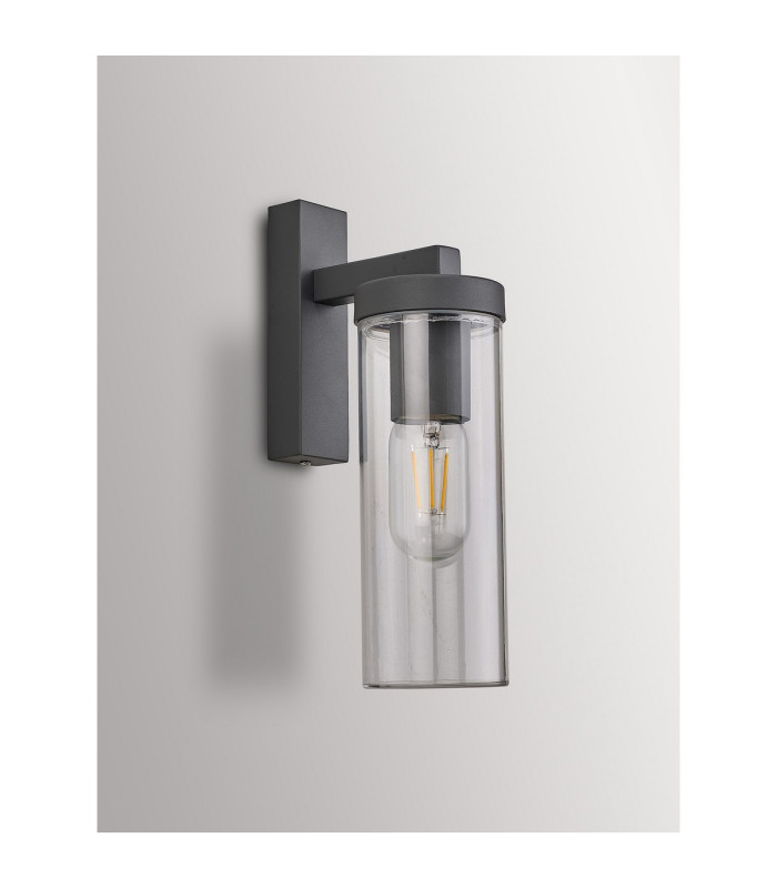 Elmira Wall Lamp 1 x E27 IP54 Dark Grey/Clear -10