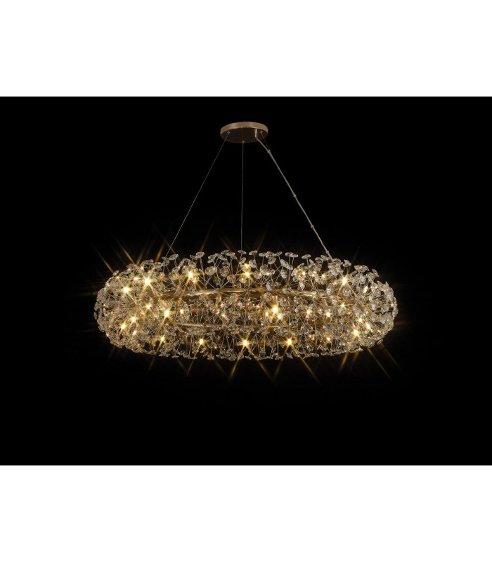 Salisbury 1.2m Ring Pendant 30 Light G9 French Gold/Crystal Item Weight: 18kg-3