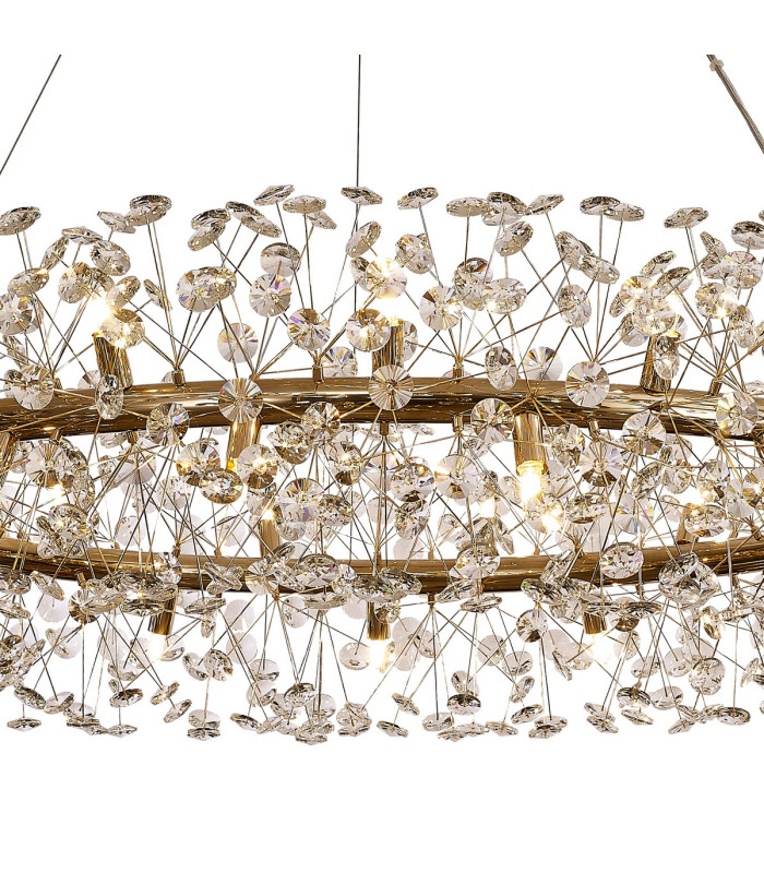 Salisbury 1.2m Ring Pendant 30 Light G9 French Gold/Crystal Item Weight: 18kg-7