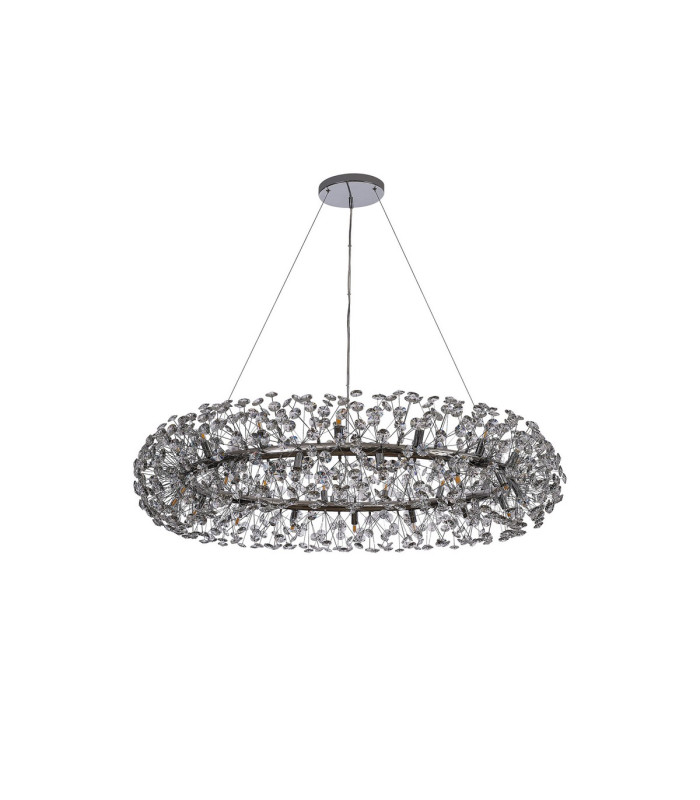 Salisbury 1.2m Ring Pendant 30 Light G9 Polished Chrome/Crystal Item Weight: 18kg-4