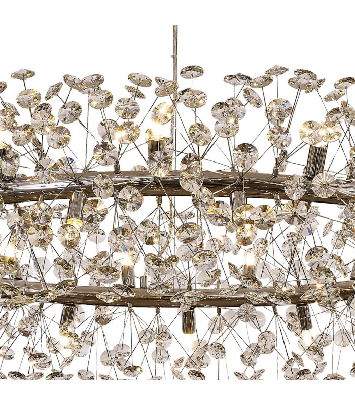 Salisbury 1.2m Ring Pendant 30 Light G9 Polished Chrome/Crystal Item Weight: 18kg-7
