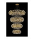 Salisbury 4 Tier 60cm + 80cm + 100cm + 120cm Pendant 12 + 20 + 26 + 30 Light G9 French Gold/Crystal Item Weight: 46kg-3