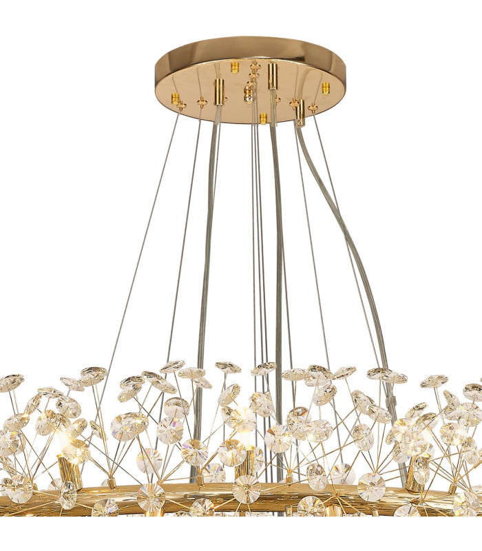 Salisbury 4 Tier 60cm + 80cm + 100cm + 120cm Pendant 12 + 20 + 26 + 30 Light G9 French Gold/Crystal Item Weight: 46kg-5