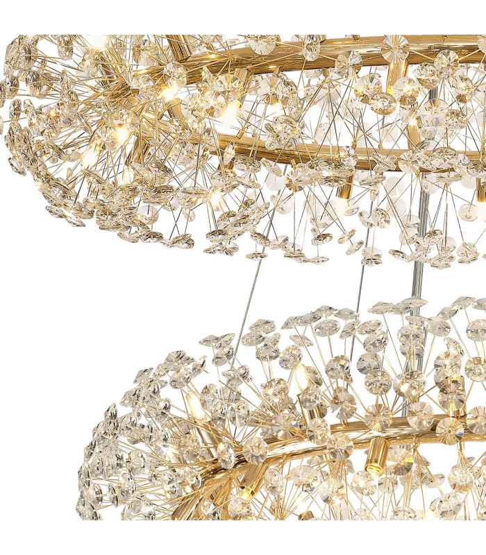 Salisbury 4 Tier 60cm + 80cm + 100cm + 120cm Pendant 12 + 20 + 26 + 30 Light G9 French Gold/Crystal Item Weight: 46kg-6
