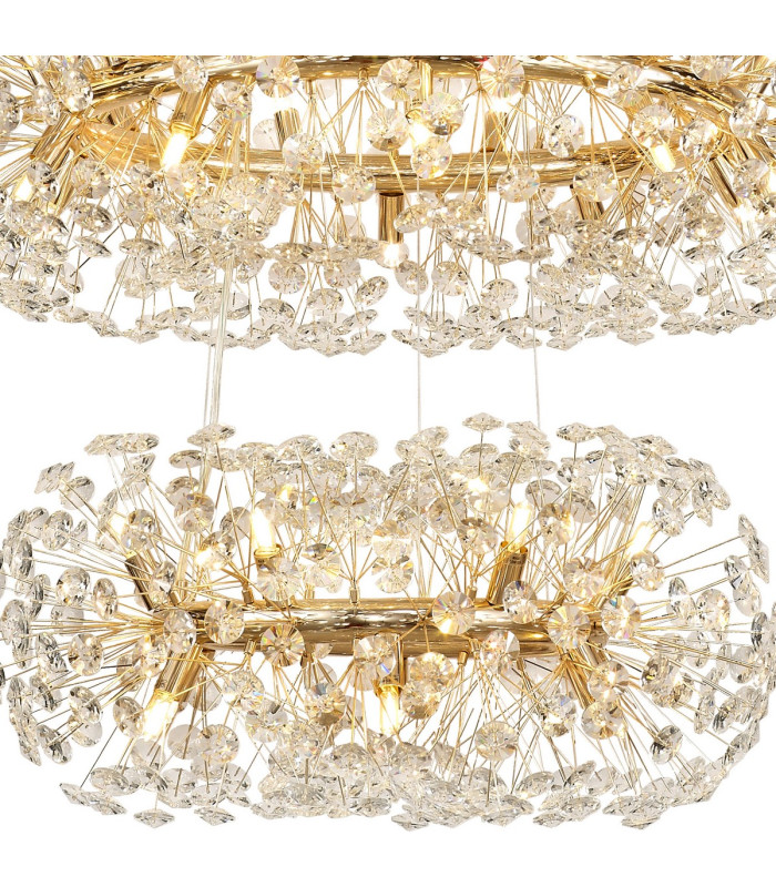 Salisbury 4 Tier 60cm + 80cm + 100cm + 120cm Pendant 12 + 20 + 26 + 30 Light G9 French Gold/Crystal Item Weight: 46kg-7