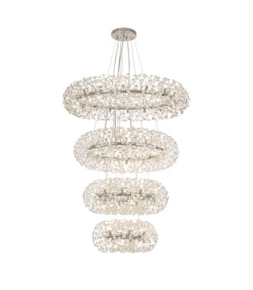 Salisbury 4 Tier 60cm + 80cm + 100cm + 120cm Pendant 12 + 20 + 26 + 30 Light G9 Polished Chrome/Crystal Item Weight: 46kg-1