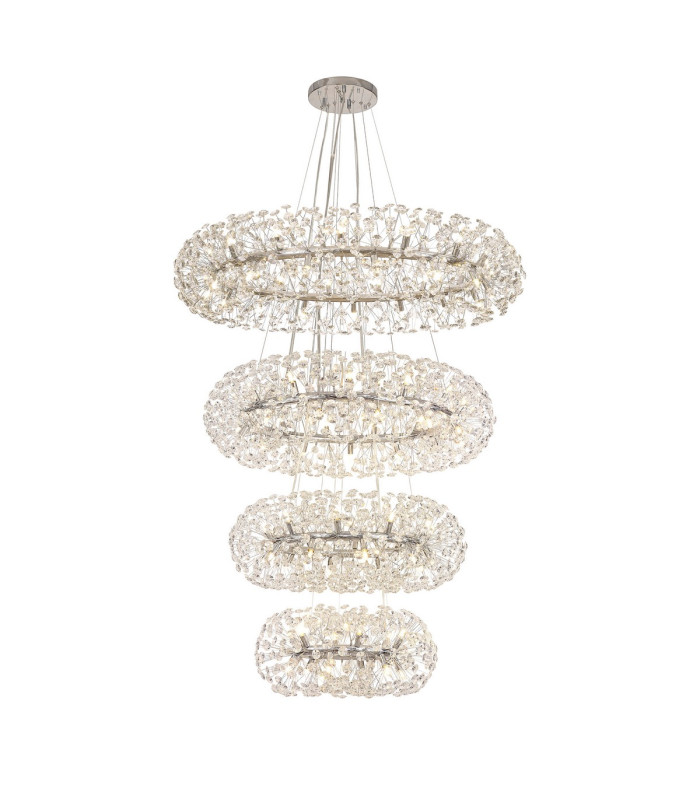 Salisbury 4 Tier 60cm + 80cm + 100cm + 120cm Pendant 12 + 20 + 26 + 30 Light G9 Polished Chrome/Crystal Item Weight: 46kg-1