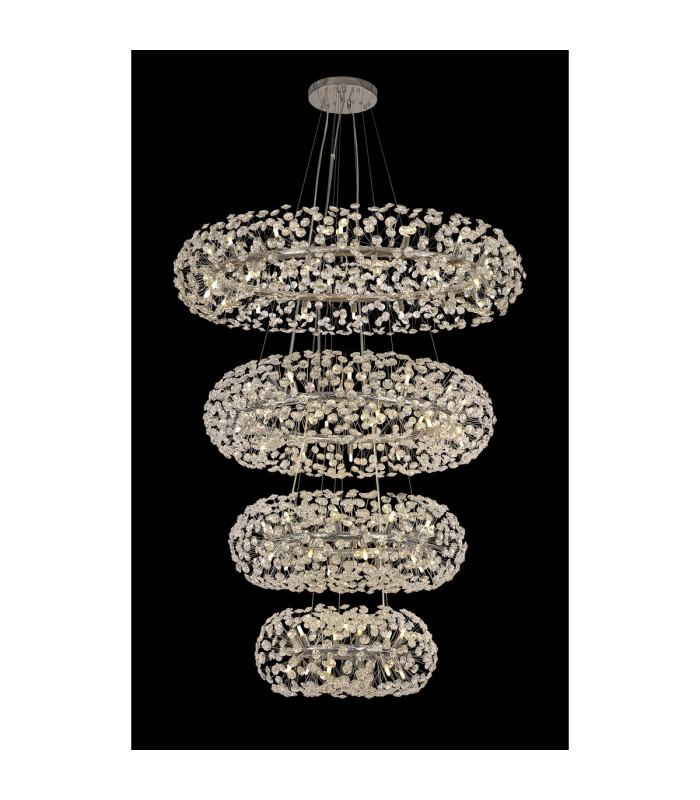 Salisbury 4 Tier 60cm + 80cm + 100cm + 120cm Pendant 12 + 20 + 26 + 30 Light G9 Polished Chrome/Crystal Item Weight: 46kg-3