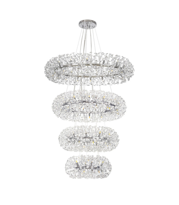 Salisbury 4 Tier 60cm + 80cm + 100cm + 120cm Pendant 12 + 20 + 26 + 30 Light G9 Polished Chrome/Crystal Item Weight: 46kg-4