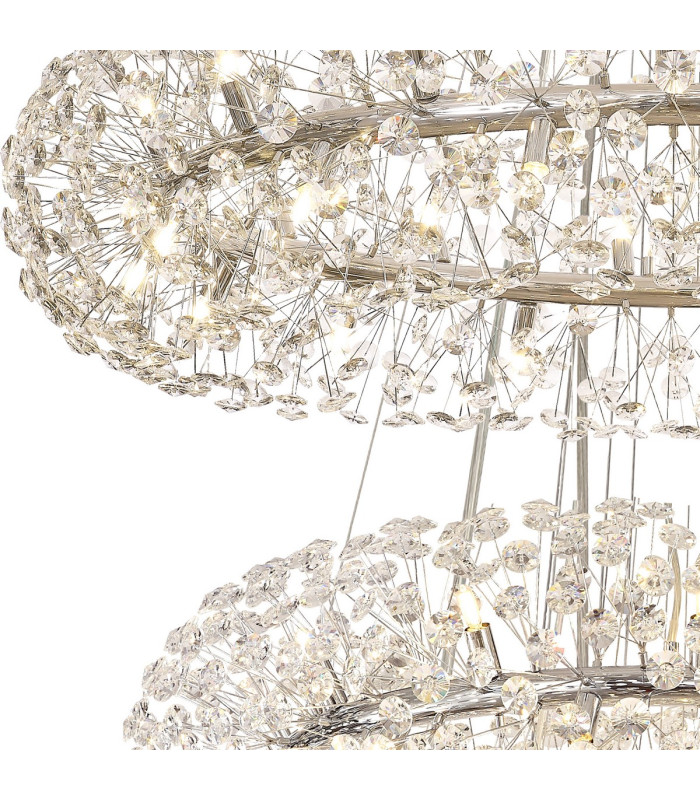 Salisbury 4 Tier 60cm + 80cm + 100cm + 120cm Pendant 12 + 20 + 26 + 30 Light G9 Polished Chrome/Crystal Item Weight: 46kg-6