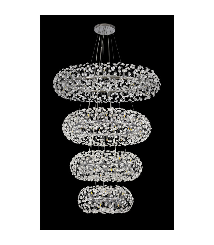 Salisbury 4 Tier 60cm + 80cm + 100cm + 120cm Pendant 12 + 20 + 26 + 30 Light G9 Polished Chrome/Crystal Item Weight: 46kg-8