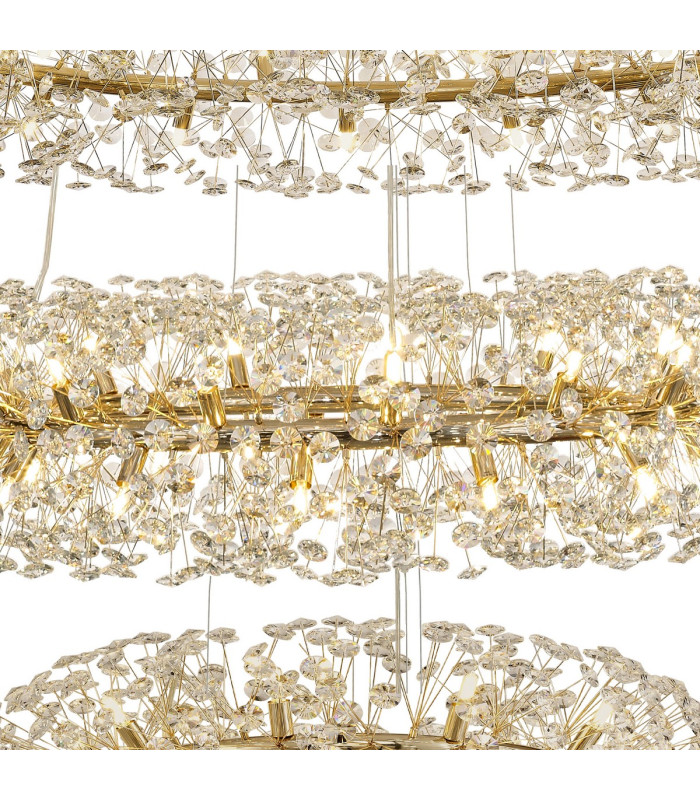 Salisbury 5 Tier 60cm + 80cm + 100cm + 120cm + 140cm Pendant Light G9 French Gold/Crystal Item Weight: 67kg-6