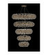Salisbury 5 Tier 60cm + 80cm + 100cm + 120cm + 140cm Pendant Light G9 French Gold/Crystal Item Weight: 67kg-8