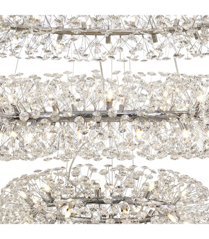 Salisbury 5 Tier 60cm + 80cm + 100cm + 120cm + 140cm Pendant Light G9 Polished Chrome/Crystal Item Weight: 67kg-6