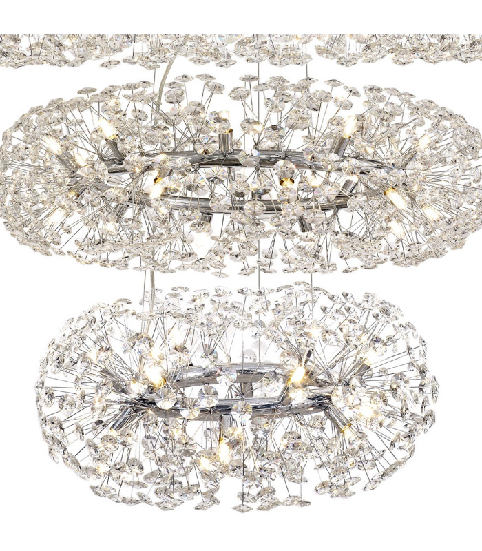 Salisbury 5 Tier 60cm + 80cm + 100cm + 120cm + 140cm Pendant Light G9 Polished Chrome/Crystal Item Weight: 67kg-7