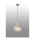 Lockport Fluted Ribbed Glass Pendant 1 x E27 Gold/Clear Glass-3