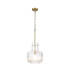 Lockport Fluted Ribbed Glass Pendant 1 x E27 Gold/Clear Glass-4