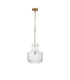 Lockport Fluted Ribbed Glass Pendant 1 x E27 Gold/Clear Glass-5