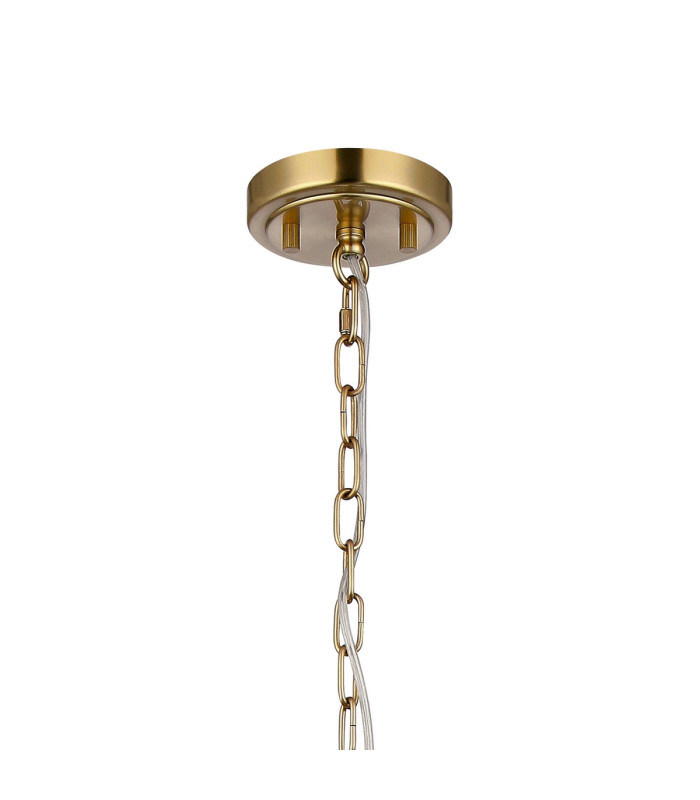 Lockport Fluted Ribbed Glass Pendant 1 x E27 Gold/Clear Glass-6