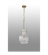 Lockport Fluted Ribbed Glass Pendant 1 x E27 Gold/Clear Glass-9