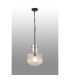 Lockport Fluted Ribbed Glass Pendant 1 x E27 Satin Black/Clear Glass-3