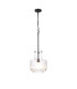 Lockport Fluted Ribbed Glass Pendant 1 x E27 Satin Black/Clear Glass-4