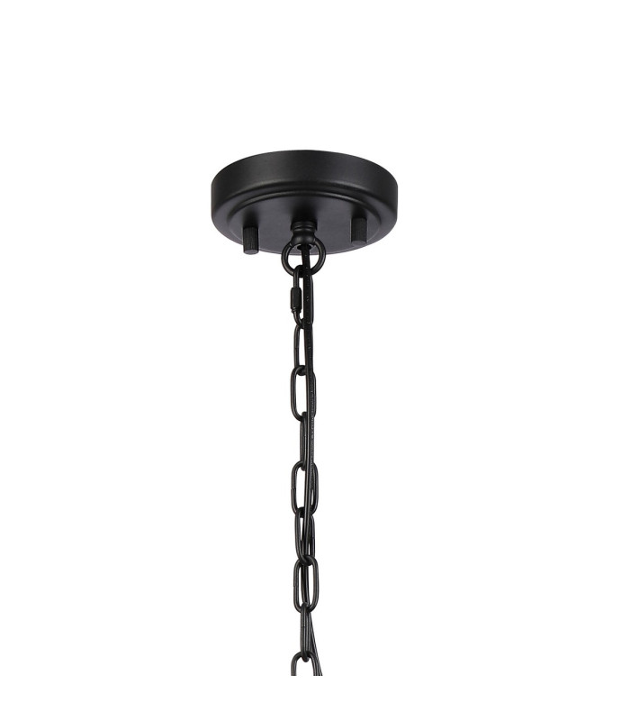 Lockport Fluted Ribbed Glass Pendant 1 x E27 Satin Black/Clear Glass-6