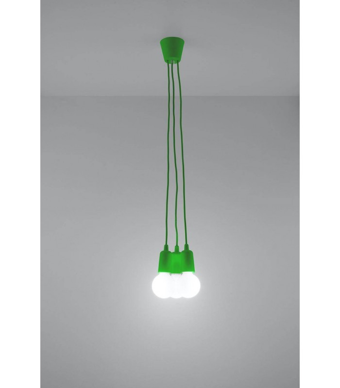 3 Light Ceiling Cluster Pendant Green - 3