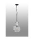 Lockport Fluted Ribbed Glass Pendant 1 x E27 Satin Black/Clear Glass-9