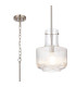 Lockport Fluted Ribbed Glass Pendant 1 x E27 Satin Nickel/Clear Glass-1