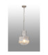 Lockport Fluted Ribbed Glass Pendant 1 x E27 Satin Nickel/Clear Glass-3