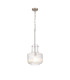 Lockport Fluted Ribbed Glass Pendant 1 x E27 Satin Nickel/Clear Glass-4