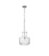 Lockport Fluted Ribbed Glass Pendant 1 x E27 Satin Nickel/Clear Glass-5