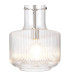 Lockport Fluted Ribbed Glass Pendant 1 x E27 Satin Nickel/Clear Glass-8