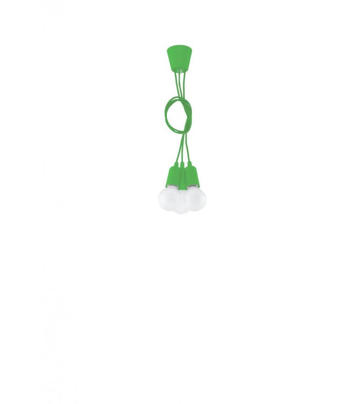 3 Light Ceiling Cluster Pendant Green - 4