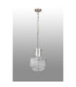 Lockport Fluted Ribbed Glass Pendant 1 x E27 Satin Nickel/Clear Glass-9