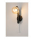 Cortland Pull Switch Wall Light 1 Light G9 IP44 Black/Polished Chrome/Amber Smooth Round Glass-3
